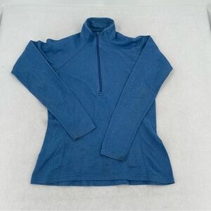 PATAGONIA Women’s Baselayer Capilene Blue 1/4 Zip Long Underwear size: Large